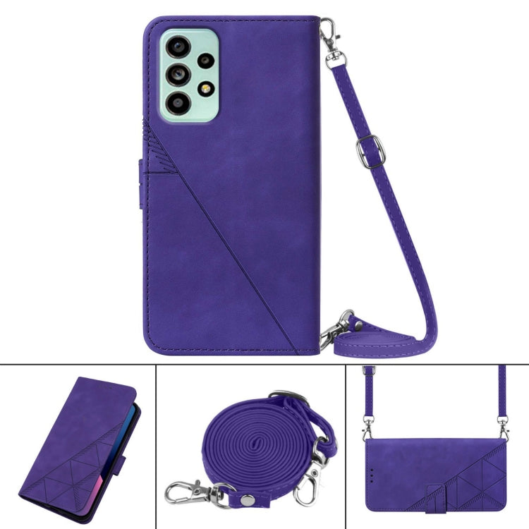 For Samsung Galaxy A53 5G Crossbody 3D Embossed Flip Leather Phone Case