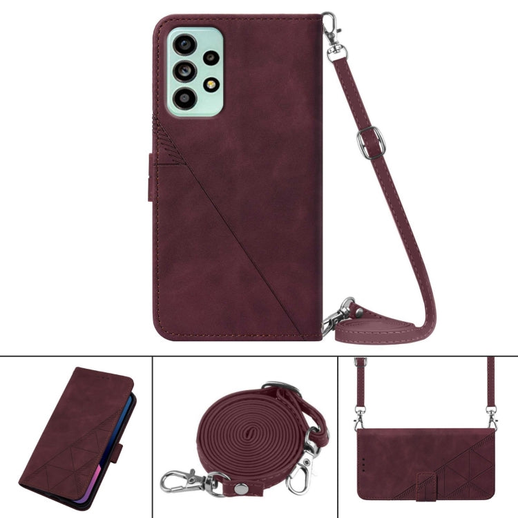 For Samsung Galaxy A53 5G Crossbody 3D Embossed Flip Leather Phone Case