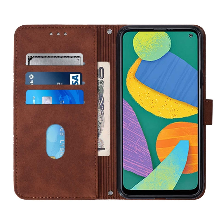 For Samsung Galaxy F52 5G Crossbody 3D Embossed Flip Leather Phone Case