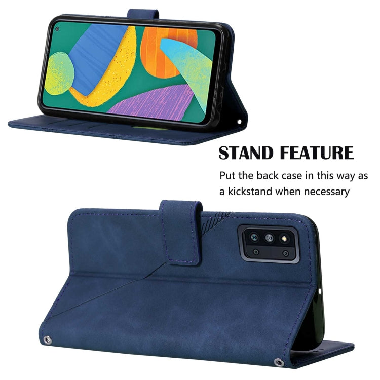 For Samsung Galaxy F52 5G Crossbody 3D Embossed Flip Leather Phone Case