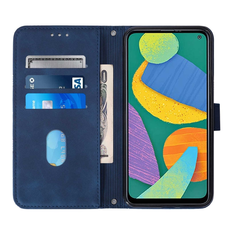 For Samsung Galaxy F52 5G Crossbody 3D Embossed Flip Leather Phone Case