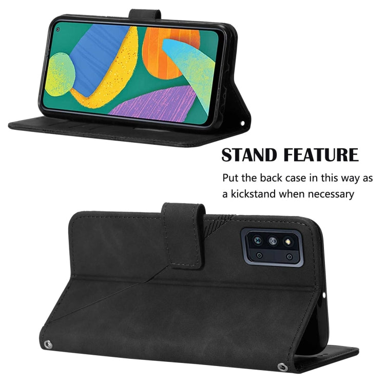For Samsung Galaxy F52 5G Crossbody 3D Embossed Flip Leather Phone Case