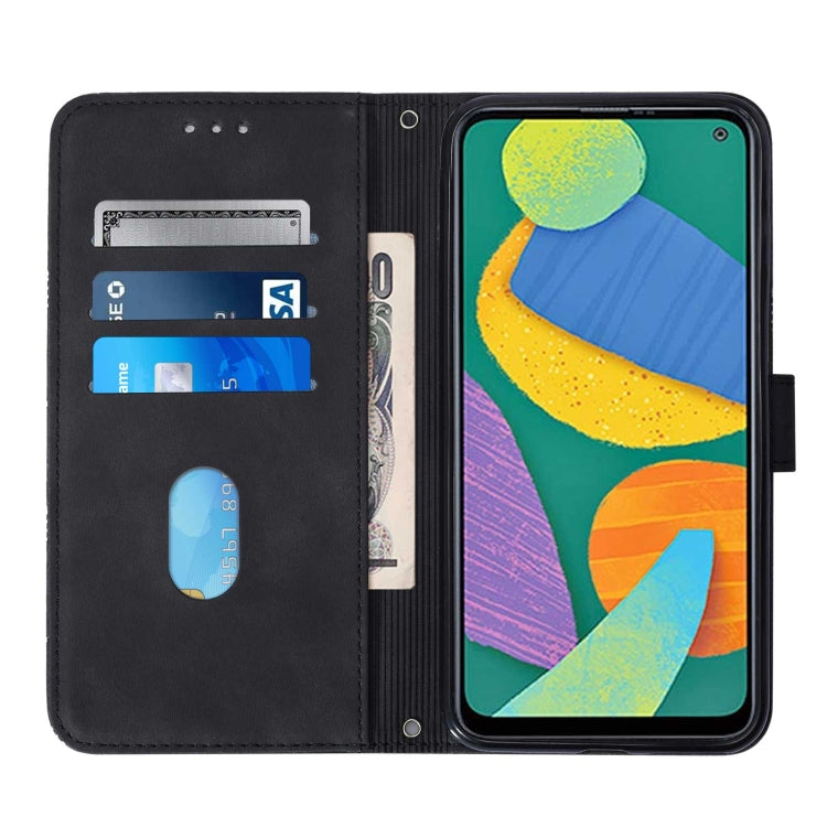 For Samsung Galaxy F52 5G Crossbody 3D Embossed Flip Leather Phone Case