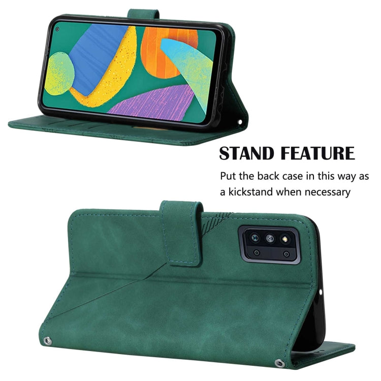 For Samsung Galaxy F52 5G Crossbody 3D Embossed Flip Leather Phone Case