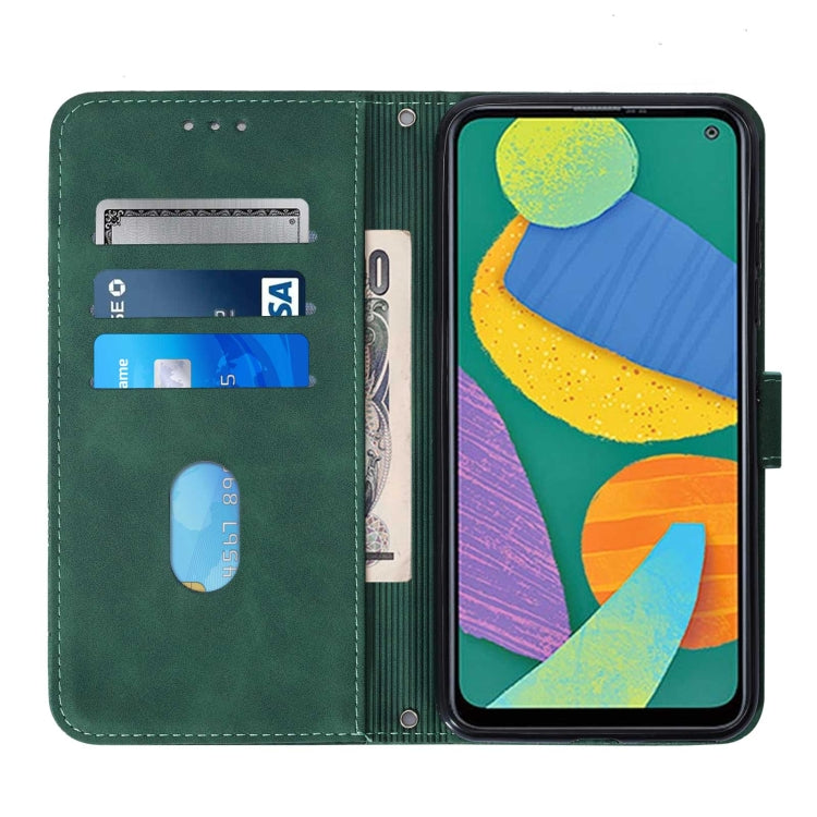 For Samsung Galaxy F52 5G Crossbody 3D Embossed Flip Leather Phone Case