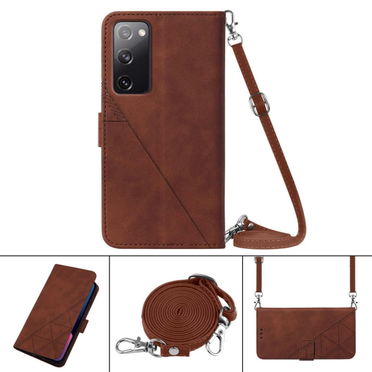 For Samsung Galaxy S20 Lite/S20 FE 4G & 5G Crossbody 3D Embossed Flip Leather Phone Case