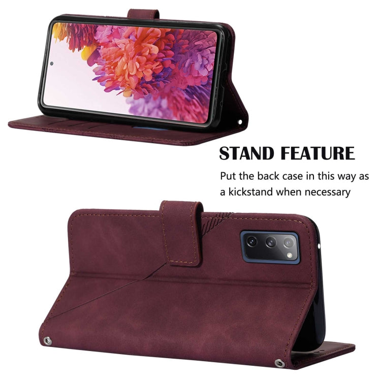 For Samsung Galaxy S20 Lite/S20 FE 4G & 5G Crossbody 3D Embossed Flip Leather Phone Case