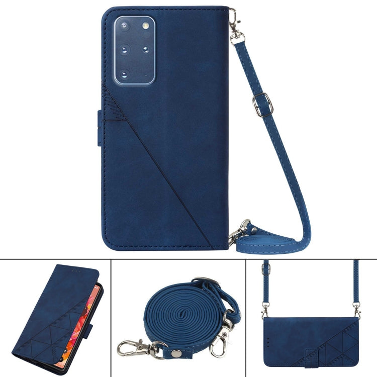 For Samsung Galaxy S20+ Crossbody 3D Embossed Flip Leather Phone Case