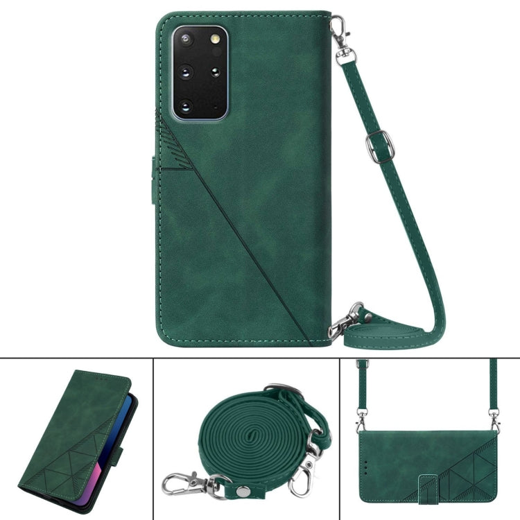 For Samsung Galaxy S20+ Crossbody 3D Embossed Flip Leather Phone Case