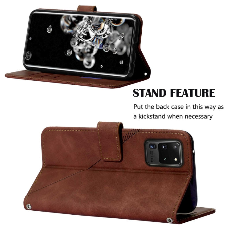 For Samsung Galaxy S20 Ultra Crossbody 3D Embossed Flip Leather Phone Case