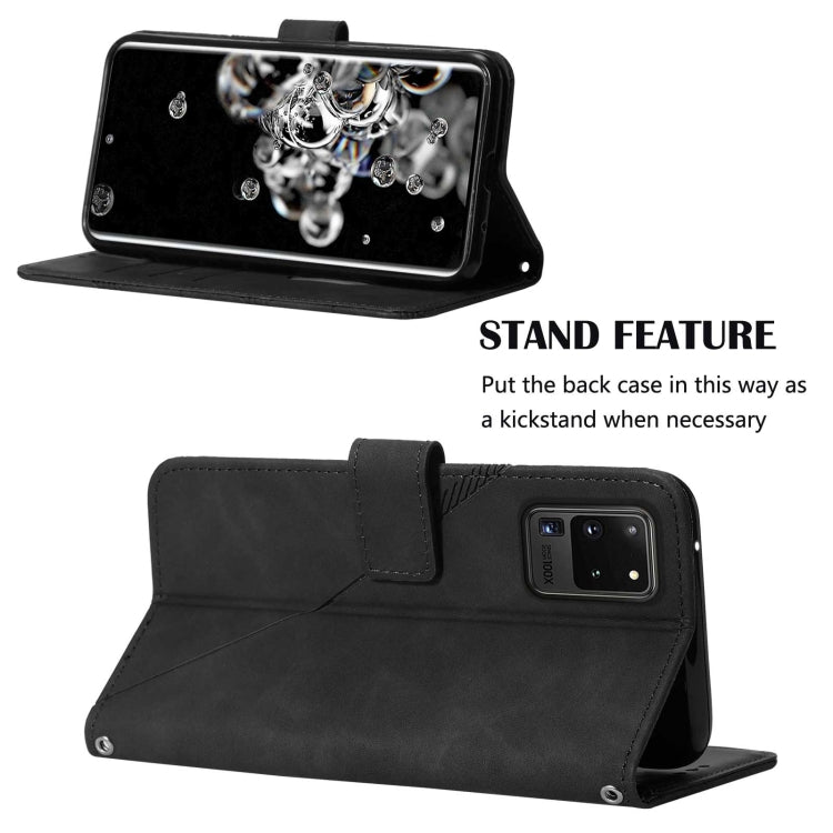 For Samsung Galaxy S20 Ultra Crossbody 3D Embossed Flip Leather Phone Case