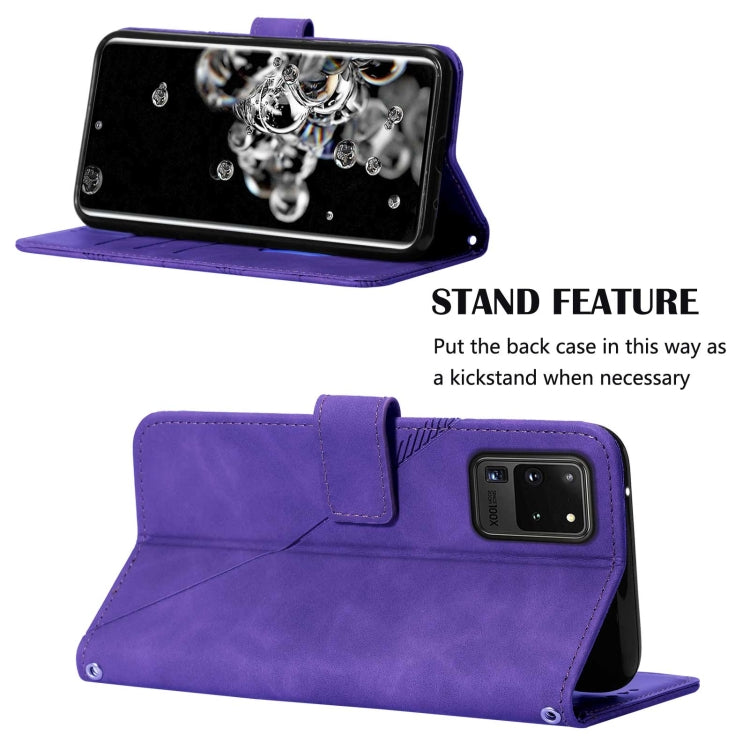 For Samsung Galaxy S20 Ultra Crossbody 3D Embossed Flip Leather Phone Case