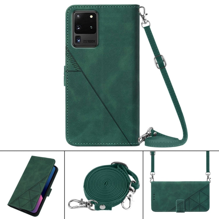 For Samsung Galaxy S20 Ultra Crossbody 3D Embossed Flip Leather Phone Case