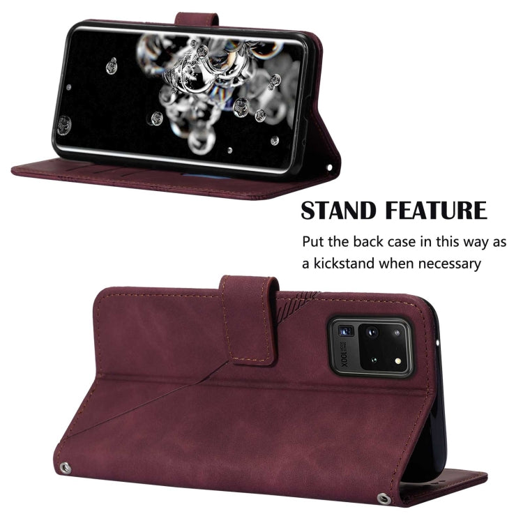 For Samsung Galaxy S20 Ultra Crossbody 3D Embossed Flip Leather Phone Case