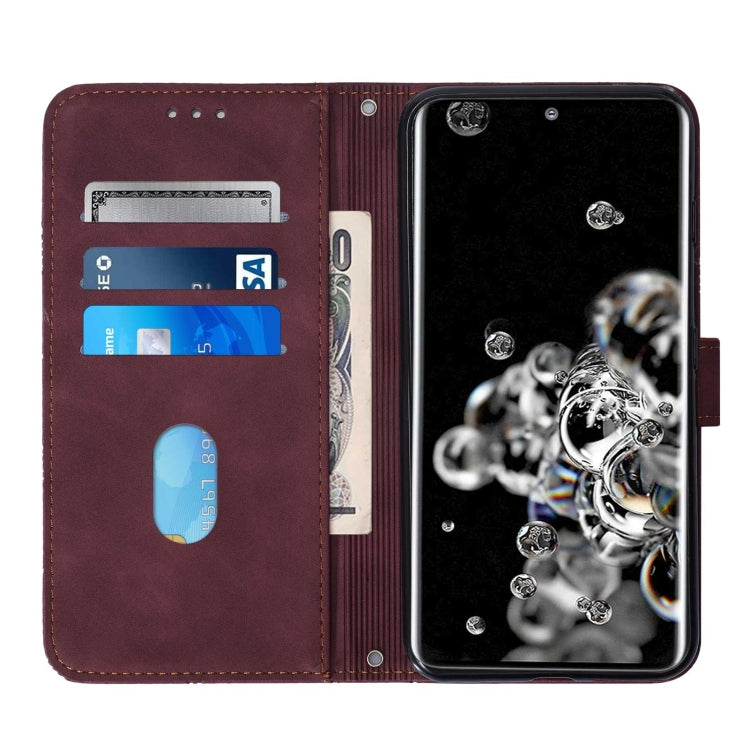 For Samsung Galaxy S20 Ultra Crossbody 3D Embossed Flip Leather Phone Case