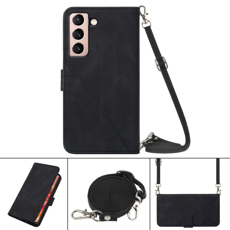 For Samsung Galaxy S21 5G Crossbody 3D Embossed Flip Leather Phone Case