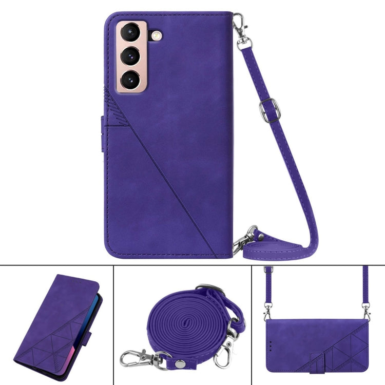 For Samsung Galaxy S21 5G Crossbody 3D Embossed Flip Leather Phone Case