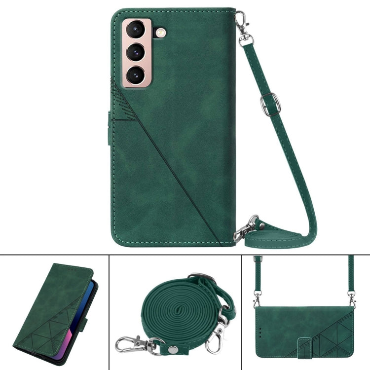 For Samsung Galaxy S21 5G Crossbody 3D Embossed Flip Leather Phone Case