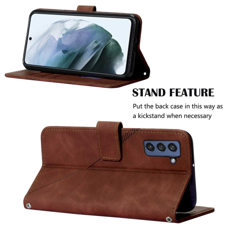 For Samsung Galaxy S21 FE 5G Crossbody 3D Embossed Flip Leather Phone Case