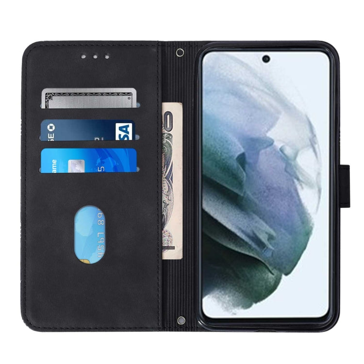 For Samsung Galaxy S21 FE 5G Crossbody 3D Embossed Flip Leather Phone Case