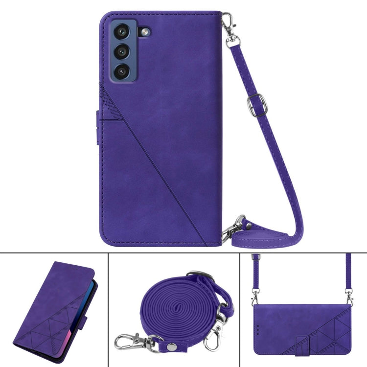 For Samsung Galaxy S21 FE 5G Crossbody 3D Embossed Flip Leather Phone Case