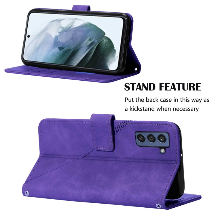 For Samsung Galaxy S21 FE 5G Crossbody 3D Embossed Flip Leather Phone Case