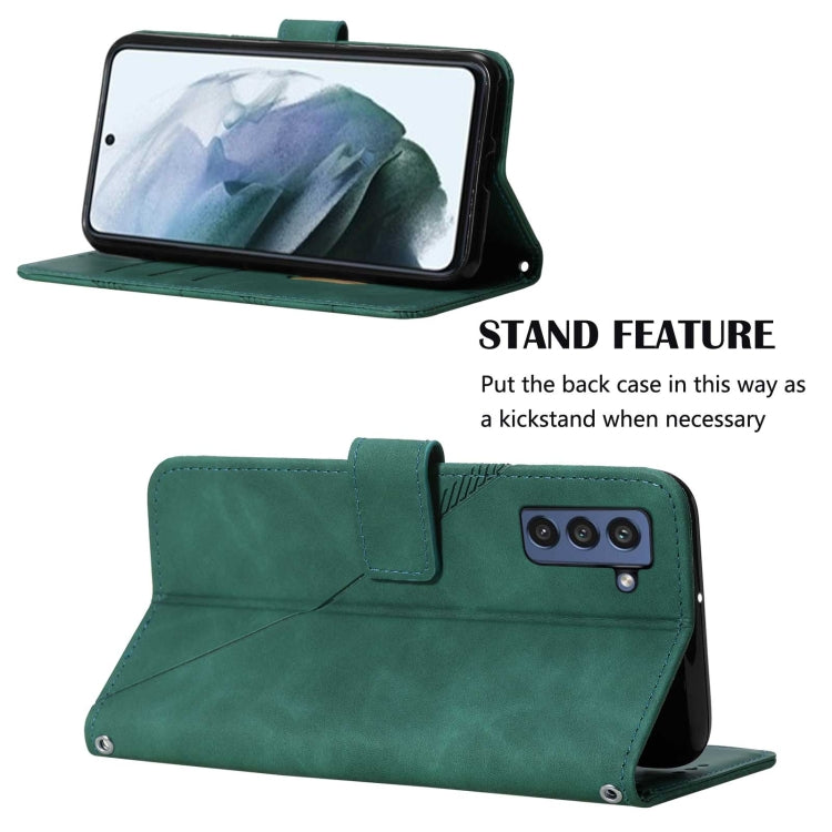 For Samsung Galaxy S21 FE 5G Crossbody 3D Embossed Flip Leather Phone Case