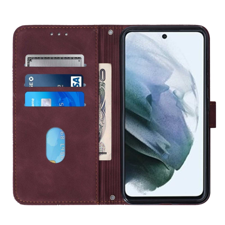 For Samsung Galaxy S21 FE 5G Crossbody 3D Embossed Flip Leather Phone Case