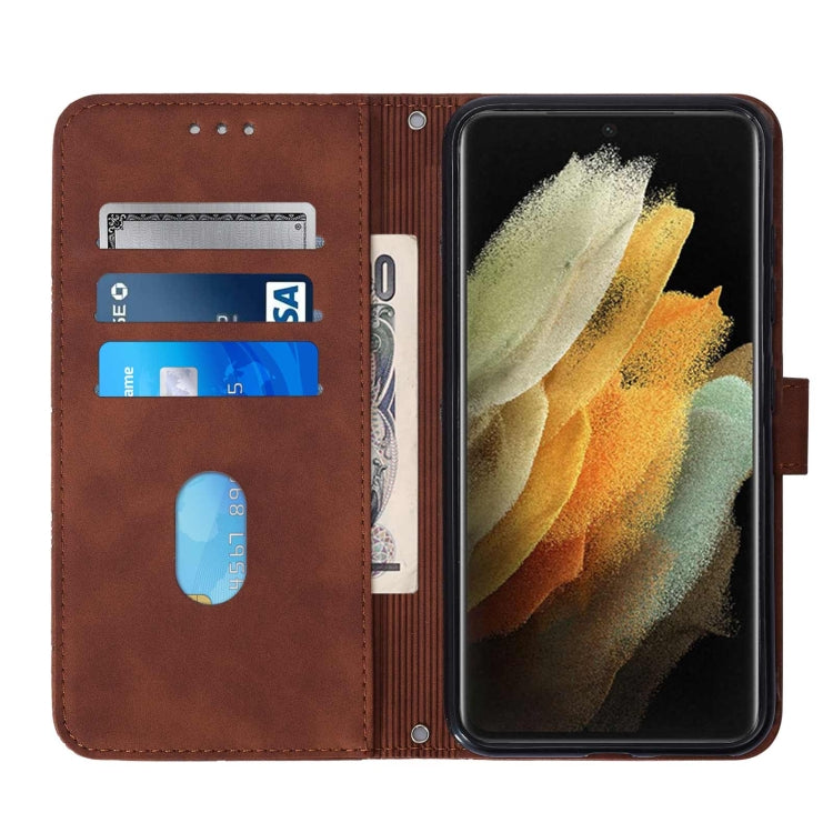 For Samsung Galaxy S21 Ultra 5G Crossbody 3D Embossed Flip Leather Phone Case