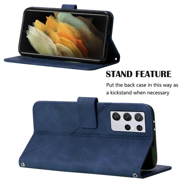 For Samsung Galaxy S21 Ultra 5G Crossbody 3D Embossed Flip Leather Phone Case