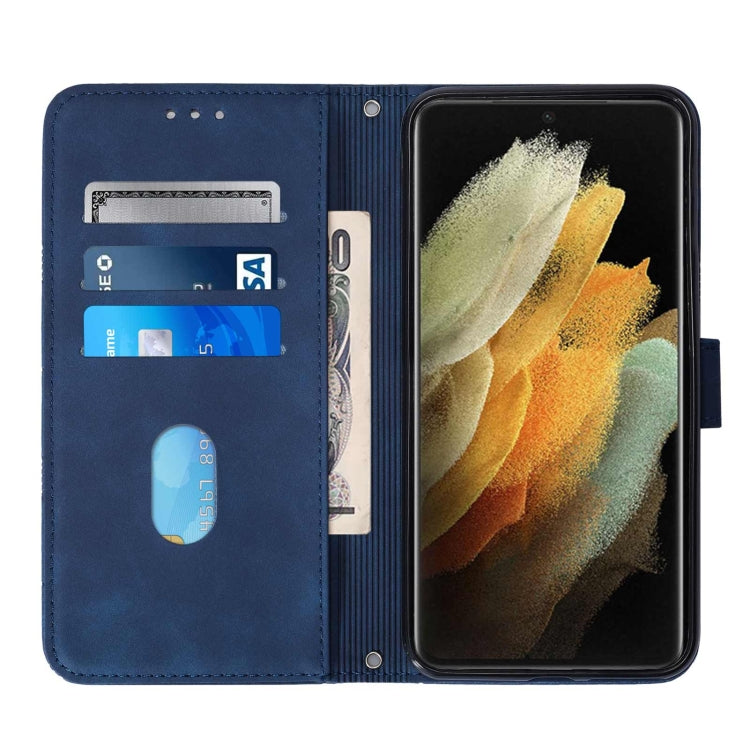 For Samsung Galaxy S21 Ultra 5G Crossbody 3D Embossed Flip Leather Phone Case