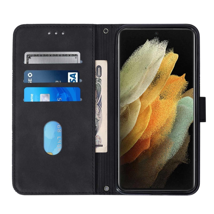 For Samsung Galaxy S21 Ultra 5G Crossbody 3D Embossed Flip Leather Phone Case