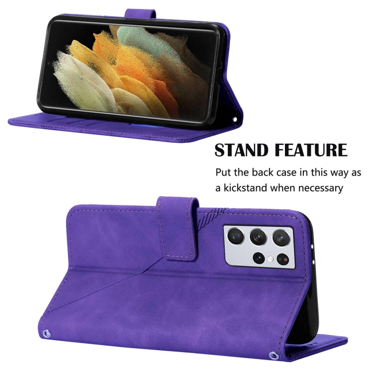 For Samsung Galaxy S21 Ultra 5G Crossbody 3D Embossed Flip Leather Phone Case
