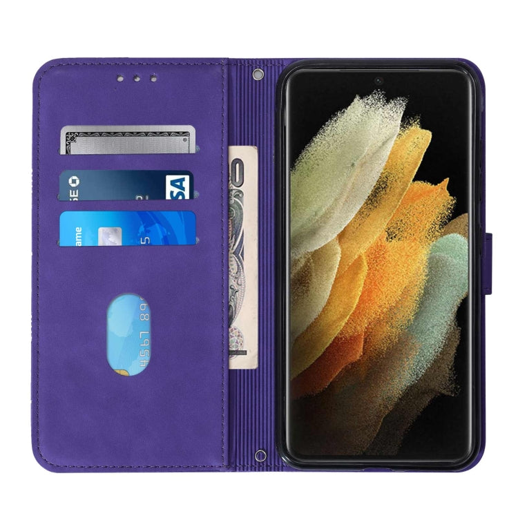 For Samsung Galaxy S21 Ultra 5G Crossbody 3D Embossed Flip Leather Phone Case