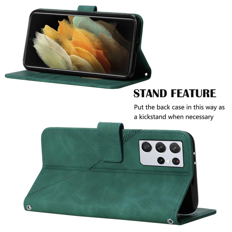 For Samsung Galaxy S21 Ultra 5G Crossbody 3D Embossed Flip Leather Phone Case