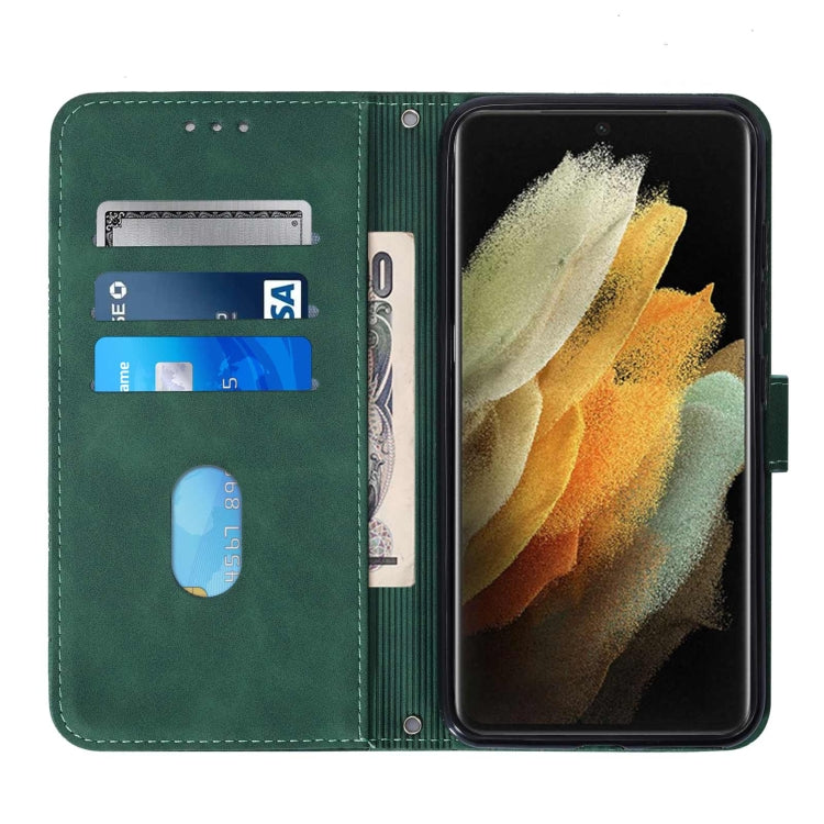 For Samsung Galaxy S21 Ultra 5G Crossbody 3D Embossed Flip Leather Phone Case