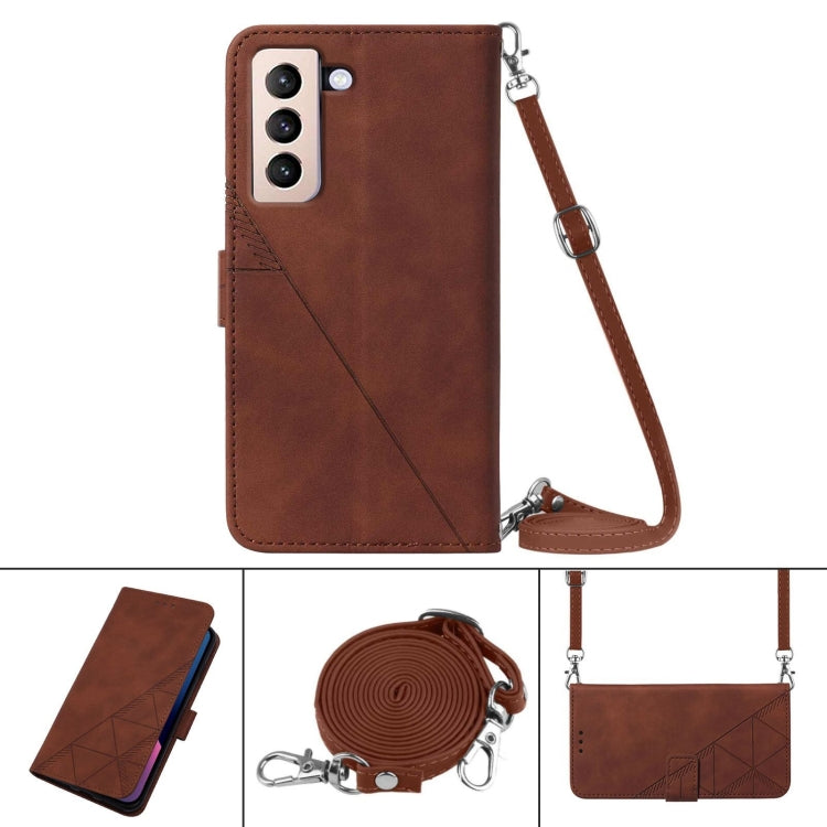 For Samsung Galaxy S21+ 5G Crossbody 3D Embossed Flip Leather Phone Case