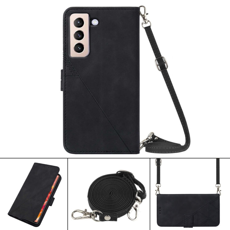 For Samsung Galaxy S21+ 5G Crossbody 3D Embossed Flip Leather Phone Case