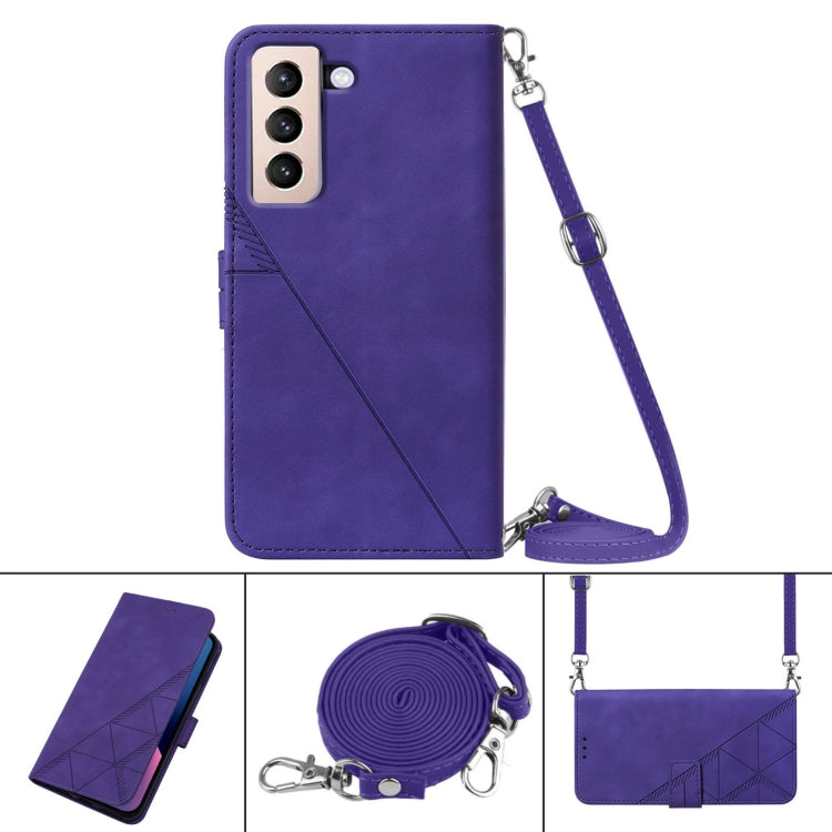 For Samsung Galaxy S21+ 5G Crossbody 3D Embossed Flip Leather Phone Case