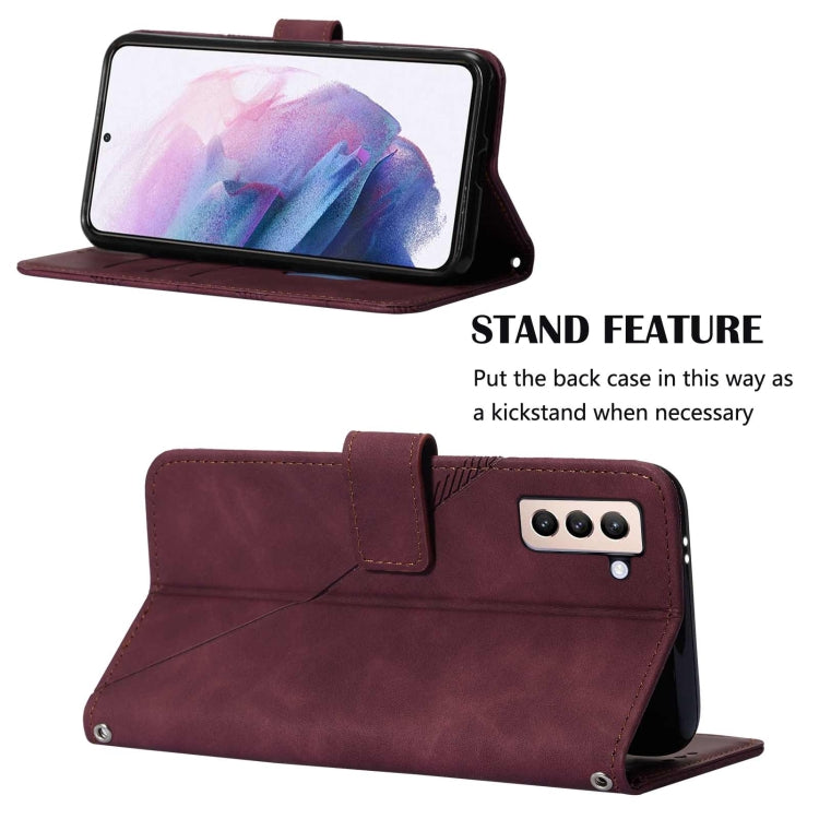 For Samsung Galaxy S21+ 5G Crossbody 3D Embossed Flip Leather Phone Case