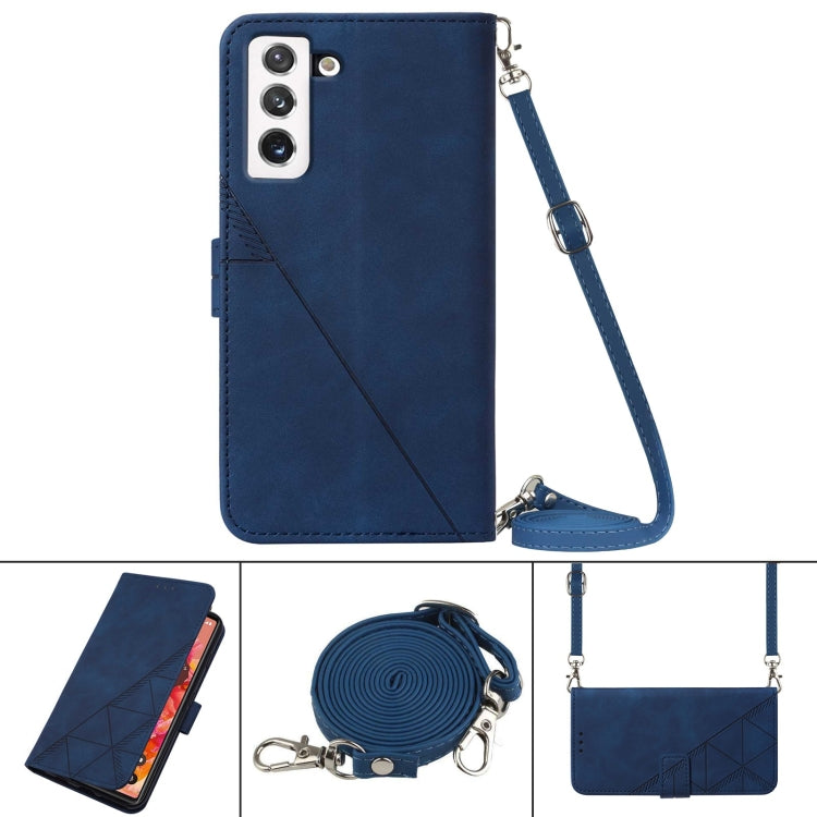 For Samsung Galaxy S22 5G Crossbody 3D Embossed Flip Leather Phone Case