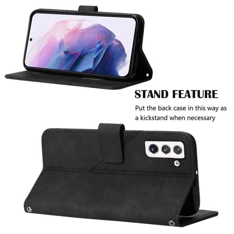 For Samsung Galaxy S22 5G Crossbody 3D Embossed Flip Leather Phone Case