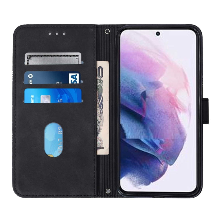 For Samsung Galaxy S22 5G Crossbody 3D Embossed Flip Leather Phone Case
