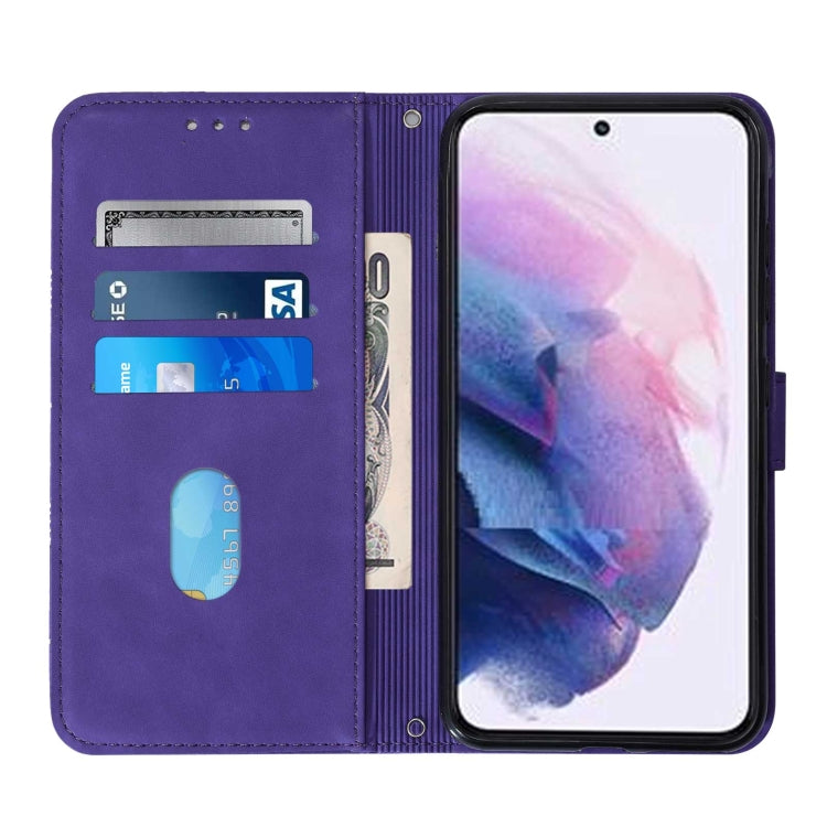 For Samsung Galaxy S22 5G Crossbody 3D Embossed Flip Leather Phone Case