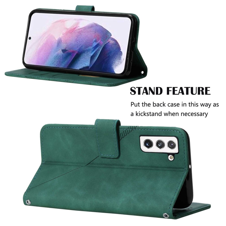 For Samsung Galaxy S22 5G Crossbody 3D Embossed Flip Leather Phone Case