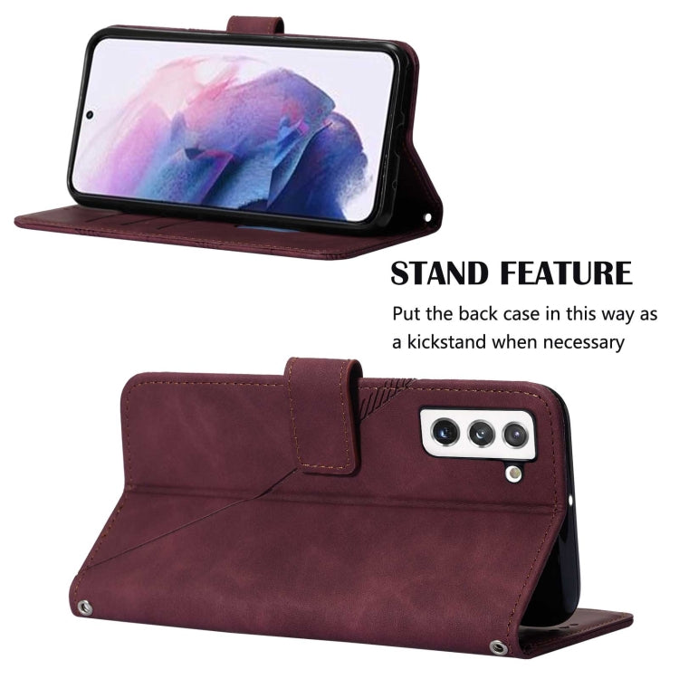 For Samsung Galaxy S22 5G Crossbody 3D Embossed Flip Leather Phone Case