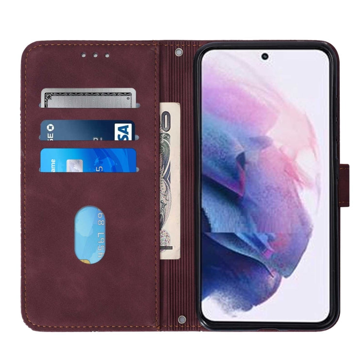 For Samsung Galaxy S22 5G Crossbody 3D Embossed Flip Leather Phone Case