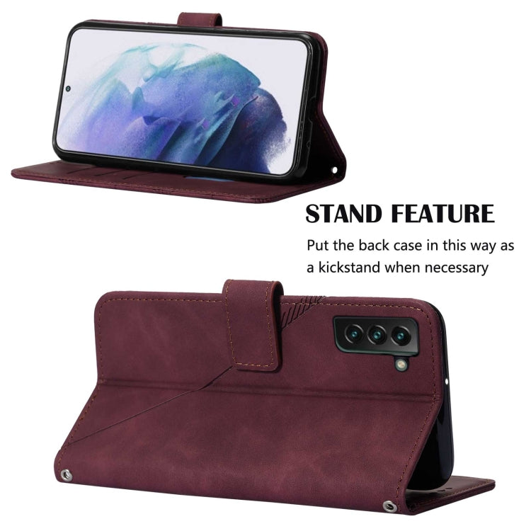 For Samsung Galaxy S22+ 5G Crossbody 3D Embossed Flip Leather Phone Case