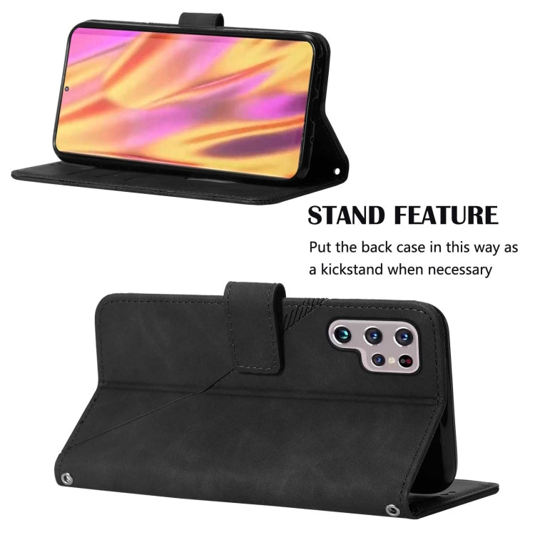 For Samsung Galaxy S22 Ultra 5G Crossbody 3D Embossed Flip Leather Phone Case