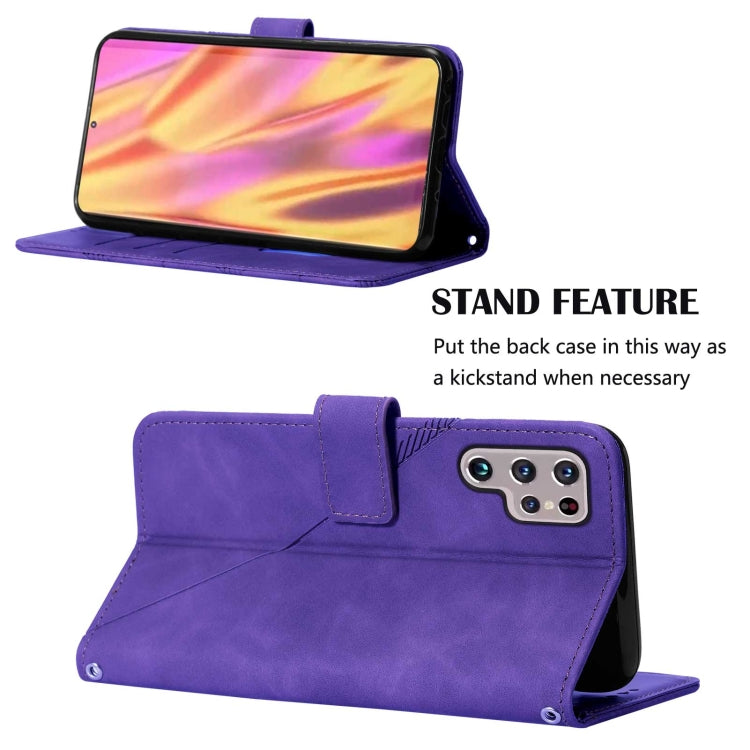 For Samsung Galaxy S22 Ultra 5G Crossbody 3D Embossed Flip Leather Phone Case